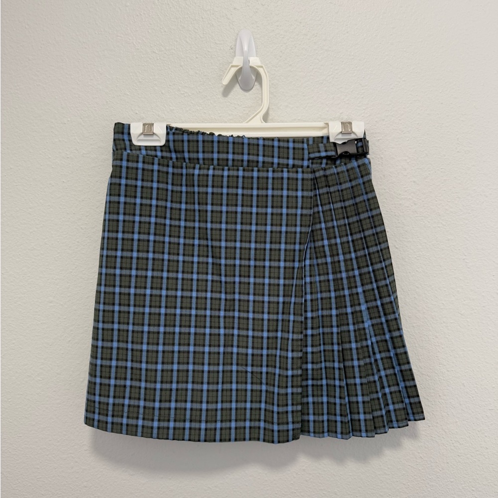 Wild Fable Plaid Blue Green Pleated Mini Skirt Size X Small